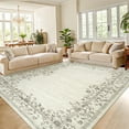 thumbnail image 1 of Garvee 9'x12' Area Rugs, Oriental Rug Floral Print Rugs Soft Washable Rugs for Living Room Bedroom Home Decor, Non-Slip Durable Carpet, Beige, 1 of 9