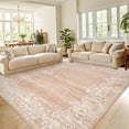 thumbnail image 1 of Garvee 9'x12' Area Rugs, Oriental Rug Floral Print Rugs Soft Washable Rugs for Living Room Bedroom Home Decor, Non-Slip Durable Carpet, Light Pink, 1 of 9