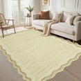 thumbnail image 1 of Garvee 9'x12' Scalloped Area Rugs, Washable Rugs Modern Abstract Irregular Rug Print Carpet, Non-Slip Low Pile Distressed Indoor Rugs for Living Room Bedroom Dining Room, Beige, 1 of 9