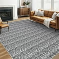 thumbnail image 1 of Garvee 9'x12' Contemporary Braided Print Area Rug Low Pile Stain-Resistant Soft Foldable Accent Rug for Dining Room Home Office, Dark Gray, 1 of 8