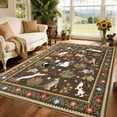 thumbnail image 1 of Garvee 9'x12' Floral Area Rug Animal Cat Carpet, Washable Boho Rugs Non Slip Low Pile Soft Indoor Floor Mat for Living Room Bedroom Dining Room, Brown, 1 of 6