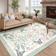 thumbnail image 1 of Garvee 9'x12' Floral Area Rug Geometric Bordered Carpet, Butterfly Printed Rug Washable Non Slip Rug for Living Room Bedroom Farmhouse, Green, 1 of 8