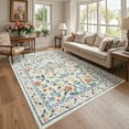 thumbnail image 1 of Garvee 9'x12' Living Room Rug Floral Print Area Rug, Washable Vintage Rug Low Pile Farmhouse Carpet Stain Resistant Indoor Rugs for Dining Room Bedroom Nursery, Green, 1 of 10
