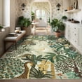 thumbnail image 1 of Garvee 9'x12' Jungle Animal Print Area Rugs Living Room Rug, Washable Rug Forest Botanical Bedroom Carpet with Non Slip Backing for Dining Room, Green, 1 of 8