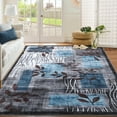 thumbnail image 1 of Garvee 9'x12' Large Living Room Rug Modern Leaves Pattern Area Rug Non-Shedding Non-Slip Soft Accent Carpet for Bedroom, Blue/Grey, 1 of 7