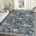 thumbnail image 1 of Garvee 9x12 Modern Abstract Print Rugs, Washable Living Room Rug Non Slip Non-Shedding Forest Tiger Floor Rugs Carpet, Soft Stain Resistant Indoor Rug for Dining Room Bedroom, Blue, 1 of 9