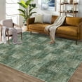 thumbnail image 1 of Garvee 9x12 Area Rug Modern Plaid Checkered Rug, Washable Rugs Soft Neutral Indoor Carpet Solid Rug Non Slip Low Pile Rug for Living Room Bedroom Dining Room Office, Green, 1 of 9