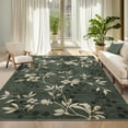 thumbnail image 1 of Garvee 9'x12' Modern Area Rug Washable Floral Accent Carpet with Non-Slip Backing, Stain-Resistant Soft Rugs Low Pile Floor Mats, Botanical Print Rug for Living Room, Bedroom, Dining Room, Green, 1 of 9
