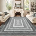 thumbnail image 1 of Garvee 9'x12' Modern Braided Printed Area Rug Washable Accent Carpet, Non-Slip Bordered Indoor Rugs Foldable Low Pile Floor Cover for Living Room Bedroom Home Office, Gray, 1 of 8