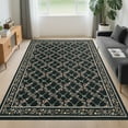 thumbnail image 1 of Garvee 9'x12' Modern Floral Area Rugs Diamond Printed Carpet, Washable Rug Ultra-Soft Low Pile Non Slip Rug for Living Room Bedroom Dining Room, Black, 1 of 8