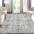 thumbnail image 1 of Garvee 9'x12' Vintage Area Rugs, Machine Washable Indoor Rug Non-Slip Carpets for Living Room Bedroom Dining Room Farmhouse, Low Pile Traditional Distressed Rugs, Gray, 1 of 8