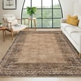 thumbnail image 1 of Garvee 9'x12' Vintage Border Area Rug, Non-Slip Washable Rug Traditional Retro Distressed Carpet, Low Pile Foldable Indoor Rug for Living Room Bedroom Dining Room, Brown, 1 of 9