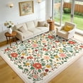 thumbnail image 1 of Garvee 9'x12' Vintage Floral Area Rug Living Room Rug, Washable Boho Rugs Non Slip Soft Low Pile Farmhouse Rug Indoor Floor Carpet for Bedroom Dining Room Home Office, Beige, 1 of 6