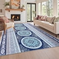 thumbnail image 1 of Garvee 9'x12' Vintage Boho Area Rugs Oriental Accent Rugs, Washable Printed Rug Stain Resistant Indoor Carpet Low Pile Soft Rugs for Living Room Bedroom, Blue, 1 of 9
