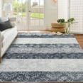 thumbnail image 1 of Garvee 9'x12' Washable Area Rug for Living Room Boho Geometric Rug Low Pile Non Slip Floor Carpet Farmhouse Soft Rug, Gray, 1 of 7