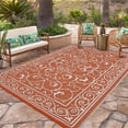 thumbnail image 1 of Garvee 9'x18' Outdoor Rug Waterproof Plastic Straw Rug, Reversible Outside Carpet UV Resistant Modern RV Mat for Backyard Garden Deck Poolside, Brick Red, 1 of 6