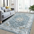 thumbnail image 1 of Garvee 9x12 Area Rug Large Vintage Distressed Rug Medallion Floral Print Rug Machine Washable Area Rugs for Living Room Bedroom Non-Slip Low Pile Accent Rug, Blue, 1 of 8