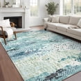thumbnail image 1 of Garvee 9x12 Modern Abstract Area Rug Machine Washable Rug, Soft Non-Slip Indoor Carpet for Living Room Bedroom Home Office, Blue, 1 of 8