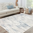 thumbnail image 1 of Garvee 9x12 Modern Abstract Area Rug Striped Print Carpet, Machine Washable Rug with Non-Slip Backing Stain-Resistant Soft Rugs Low-Pile Floor Cover for Living Room Bedroom Home Office, Beige, 1 of 8