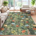 thumbnail image 1 of Garvee 9'x12' Floral Area Rugs, Machine Washable Farmhouse Print Carpet, Non-Slip Low Pile Indoor Rug for Living Room Bedroom Playroom, Green, 1 of 9
