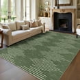 thumbnail image 1 of Garvee 9x12 Washable Area Rugs Modern Solid Rug, Non-Slip Striped Geometric Rug Stain-Resistant Contemporary Rug Carpet for Living Room Bedroom Dining Room, Green, 1 of 8
