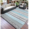 thumbnail image 1 of Garvee 9'x18' Plastic Outdoor Rugs, Bohemia Waterproof Straw Rug Reversible Indoor Outdoor Carpet for Patio RV Deck Porch Backyard Balcony Camping Picnic Beach, Multi-color, 1 of 8
