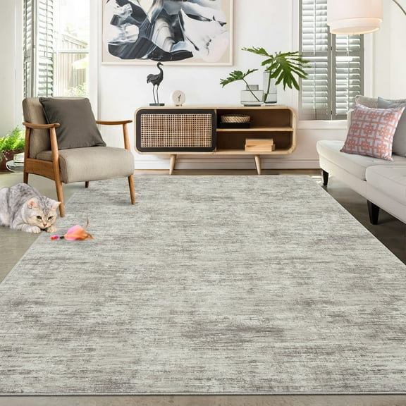 Garvee Area Rug 5'x7' Modern Machine Washable Rug Soft Foldable Accent Rug Non-Slip Throw Rugs, Taupe