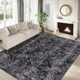 thumbnail image 1 of Garvee Area Rug 9'x12' Washable Vintage Geometric Rug Non-Shedding Stain-Resistant Accent Rugs Home Decor, Black, 1 of 6
