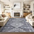 thumbnail image 1 of Garvee Area Rugs 9'x12' Washable Rug Indoor Bedroom Geometric Rug Large Bohemian Farmhouse Rug Soft Foldable Rug, Gray, 1 of 7