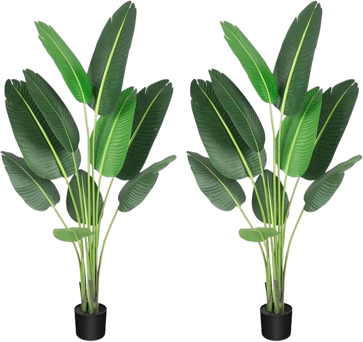 5ft Green Plastic Artificial Bird of Paradise Floor Plant Set