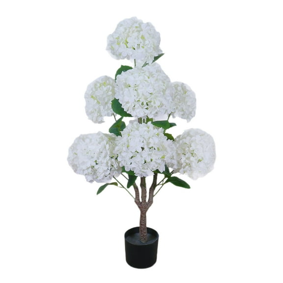 Garvee 3ft Artificial Hydrangea Tree, Faux Tree with Flowers And Leaves, 36in Faux Hydrangea Flower with Planter for Indoor, Outdoor, Office, Home Decor