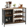 thumbnail image 1 of Garvee Bar Cabinet for Liquor and Glasses, Industrial Coffee Bar Cabinet with Storage, Removable Wine Rack, Vintage Brown, 1 of 7
