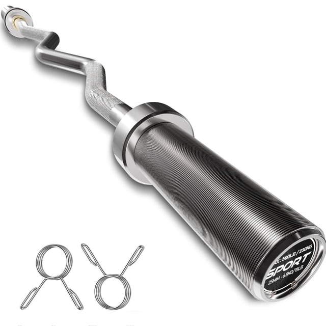 GARVEE EZ Curl Weight Bar 700 lb Capacity Non-Slip Silver 1-Count 47.2 in