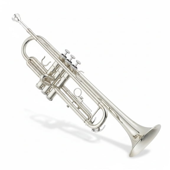 Garvee Bb Standard Trumpet Set for Beginner, Nickel Finish, with Case, 7C Mouthpiece and Gloves