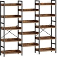 thumbnail image 1 of Garvee Bookshelf 5 Tiers, Triple Bookcase with Open Display Shelves, Industrial Wide Bookshelf with Metal Frame for Living Room, Office, 1 of 7