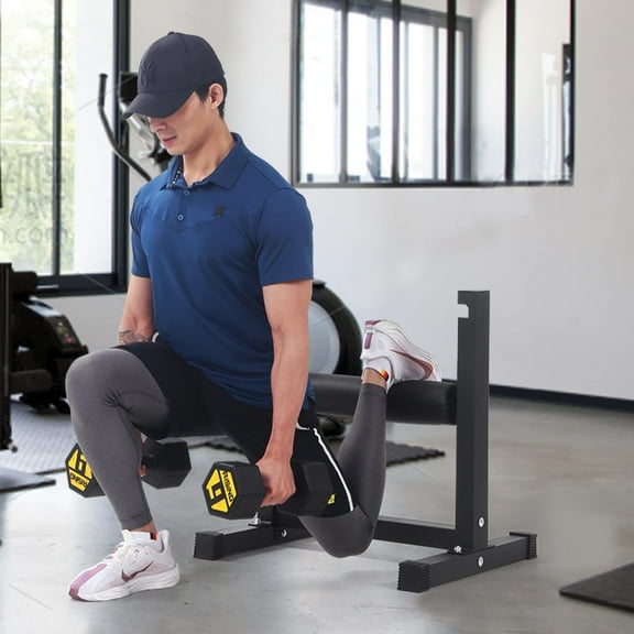 Garvee Bulgarian Split Squat Stand, Single Leg Squat Roller, Single Squat Stand for Squats, Leg Lunges, Bodyweight Training, 7 Adjustable Roller Heights & Comfortable Padding