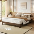 thumbnail image 1 of Garvee California King Platform Bed Frame, Solid Wood & Metal Slat Support, 10.24" Underbed Storage, Box Spring Free, Easy Assembly, Walnut, 1 of 9