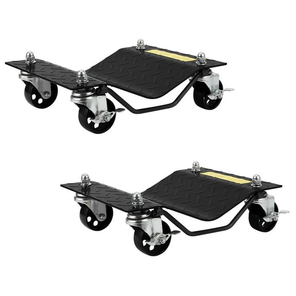 Garvee Car Dolly Set of 2-4000LB Capacity Heavy Duty Vehicle Wheel Dollies for Moving Cars, Trucks, SUVs - 3" Reinforced Steel Wheels, Anti-Slip Curved Design