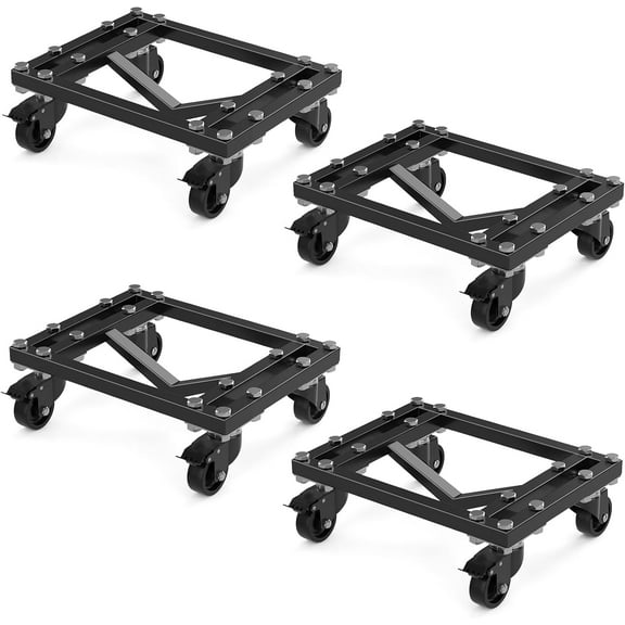 Garvee Car Dolly Set of 4, 6000 LBS Capacity, Heavy Duty Wheel Dollies with Lockable Swivel Casters, Tire Skates Vehicle Movers for Auto Shop Garage, Black