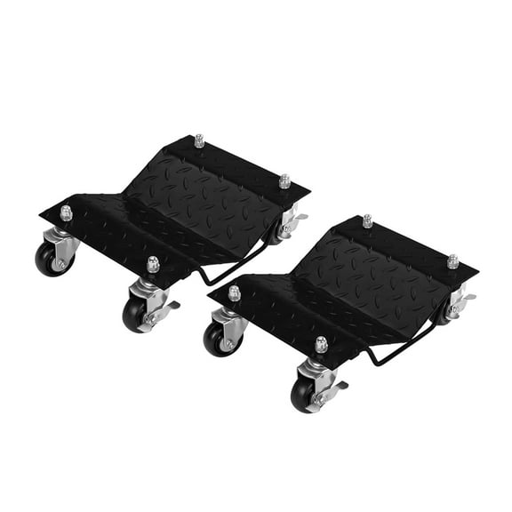 Garvee Car Dolly Set of 2, Heavy Duty Wheel Dolly with 360° Rotatable Wheels, 3000lbs Capacity, Black