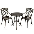 thumbnail image 1 of Garvee Cast Aluminum Patio Bistro Set with Umbrella Hole, 3 Piece Outdoor Bistro Set Rust-Resistant, Patio Table and Chairs, Outdoor/Indoor Use, for Garden,Backyard, Patio Balcony, Bronze, 1 of 9