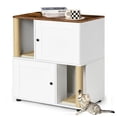 thumbnail image 1 of Garvee Cat Litter Box Enclosure for 2 Cats, Litter Box Enclosure with Double Room, Hidden Enclosed Cat Litter Box Furniture with Scratch Posts and Double-Layer Litter Mats, 1 of 8