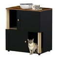 thumbnail image 1 of Garvee Cat Litter Box Enclosure for 2 Cats, Litter Box Enclosure with Double Room, Hidden Enclosed Cat Litter Box Furniture with Scratch Posts and Double-Layer Litter Mats, 1 of 8