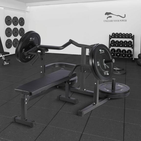 Garvee Chest Press Machine, Weight Bench Press Machine, Adjustable Flat Incline Bench with Independent Converging Arms, Multifunctional Bench Press Rack for Home Gym Equipment