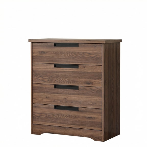 Garvee Chest of Drawers with 4 Drawers, 30.3 x 15.4 x 36.1", Walnut