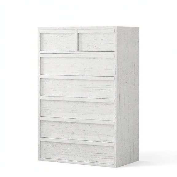 Garvee Chest of Drawers with 7 Drawers, 29.5 x 15.9 x 46.8", White