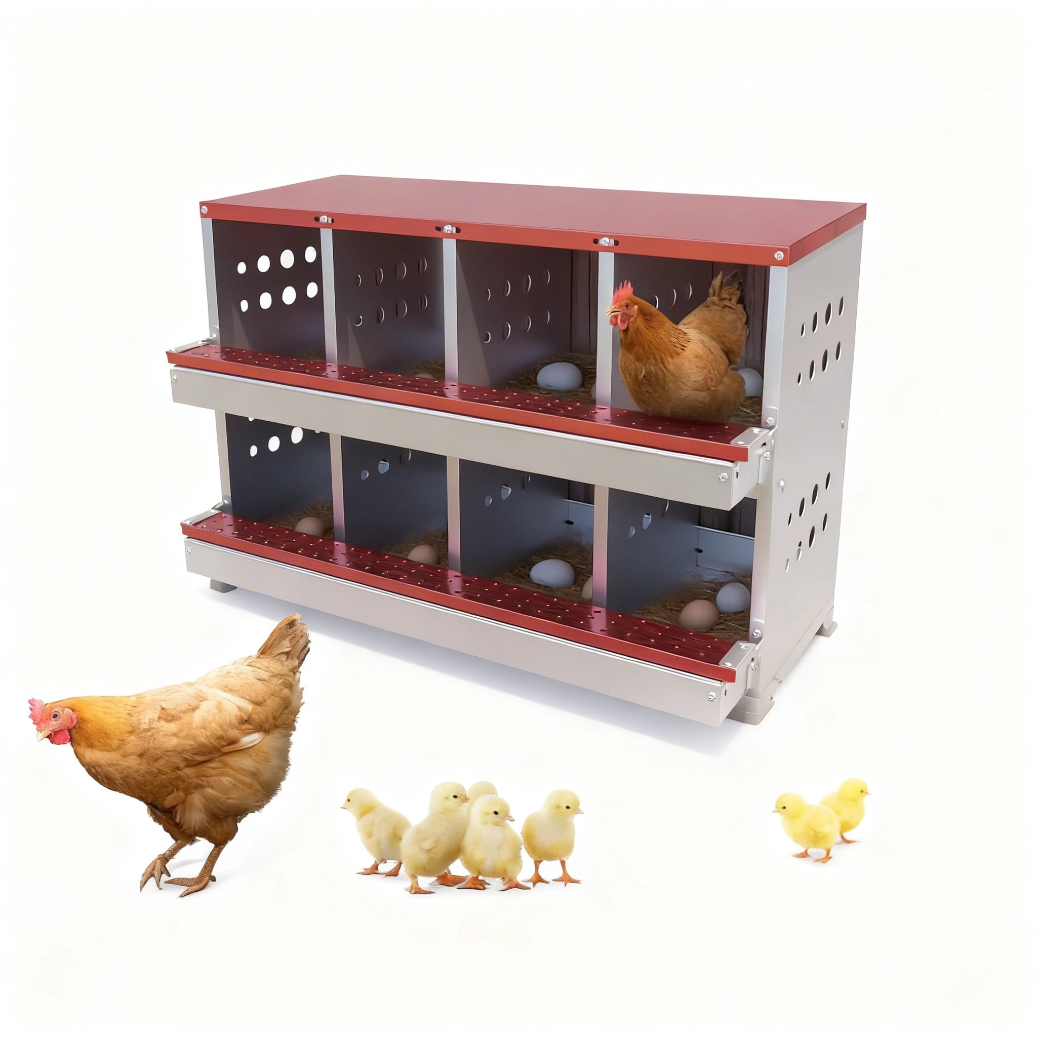 Garvee Chicken Nesting Box, for Laying Eggs, 8 Grids, 36.22 x 16.54 x