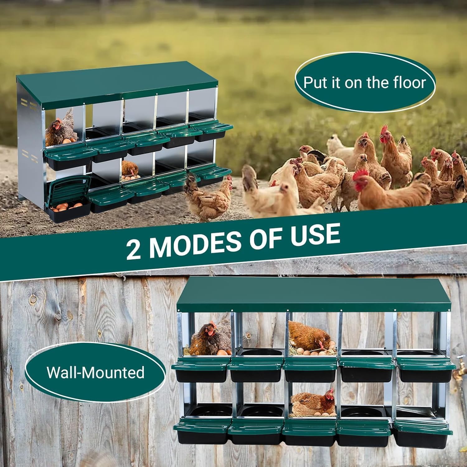 Nested Pull Box Garvee Chicken Nesting Box Nesting Boxes for Chickens Galvanized Steel ...