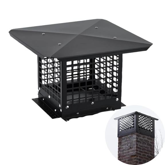 EuKer Chimney Cap, 13" x 13" Outside Chimney Cover with Adjustable Bottom, Easy Installation, Black