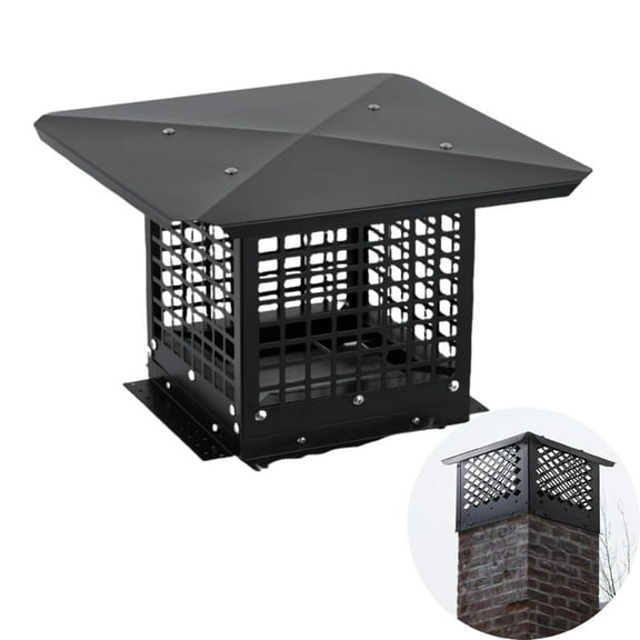 Garvee Chimney Cap, 13" x 13" Outside Chimney Cover with Adjustable Bottom, Easy Installation, Black